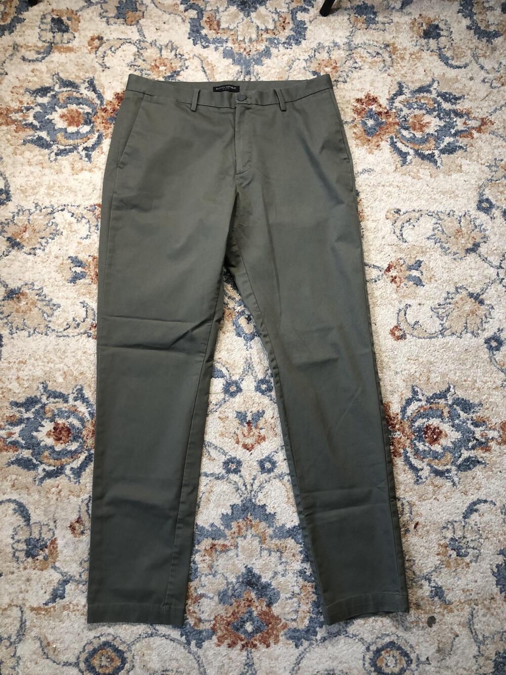 Banana Republic Pants Mens 34x32 Green Slim Fit Chinos Casual Stretch Classic